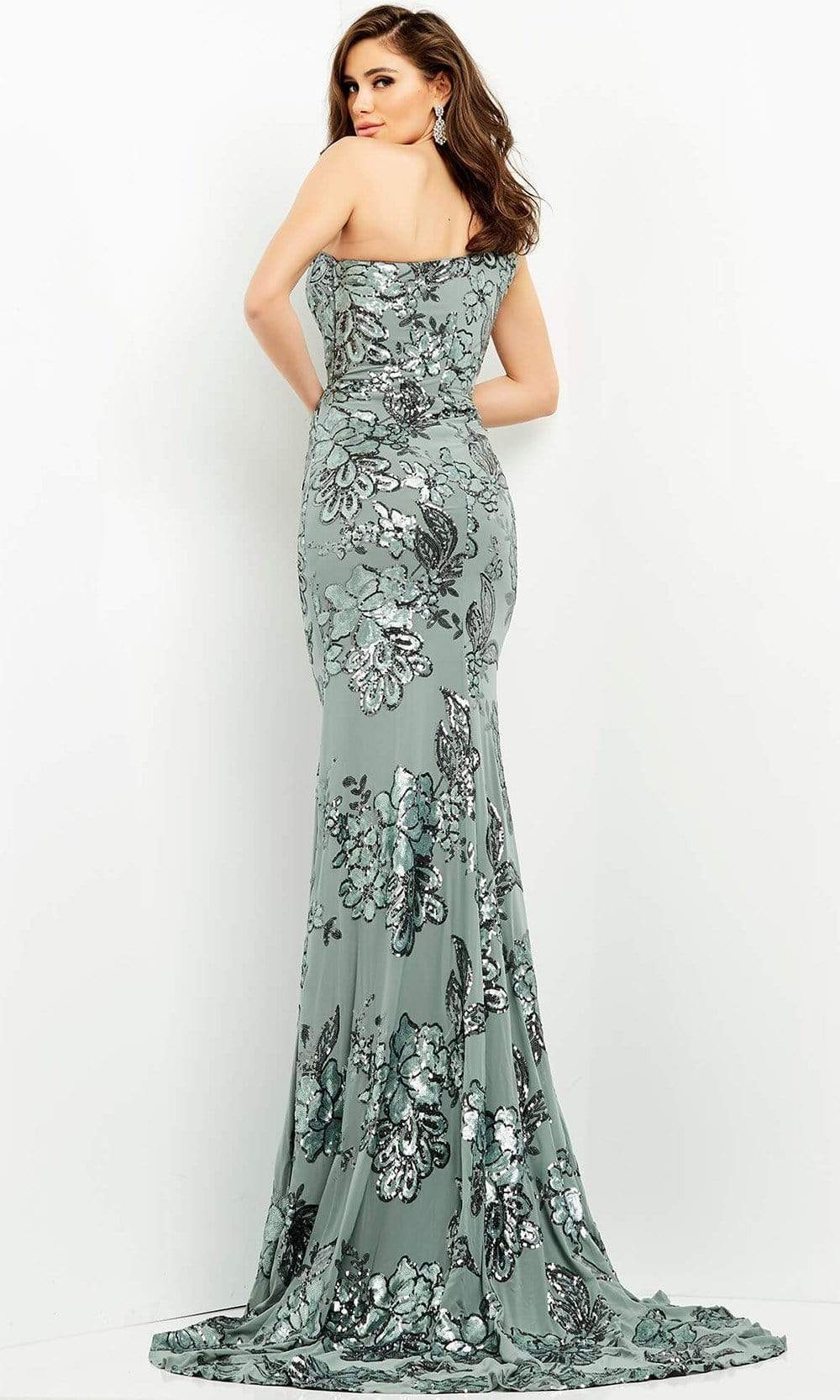 Jovani - 04331 Floral Sequin Embellished One Shoulder Fitted Gown 22 / Sage - Shop Jovani dresses on Couture Candy at CoutureCandy.com Jovani - 04331 Floral Sequin Embellished One Shoulder Fitted Gown 22 / Sage - Shop Jovani dresses on Couture Candy at CoutureCandy.com