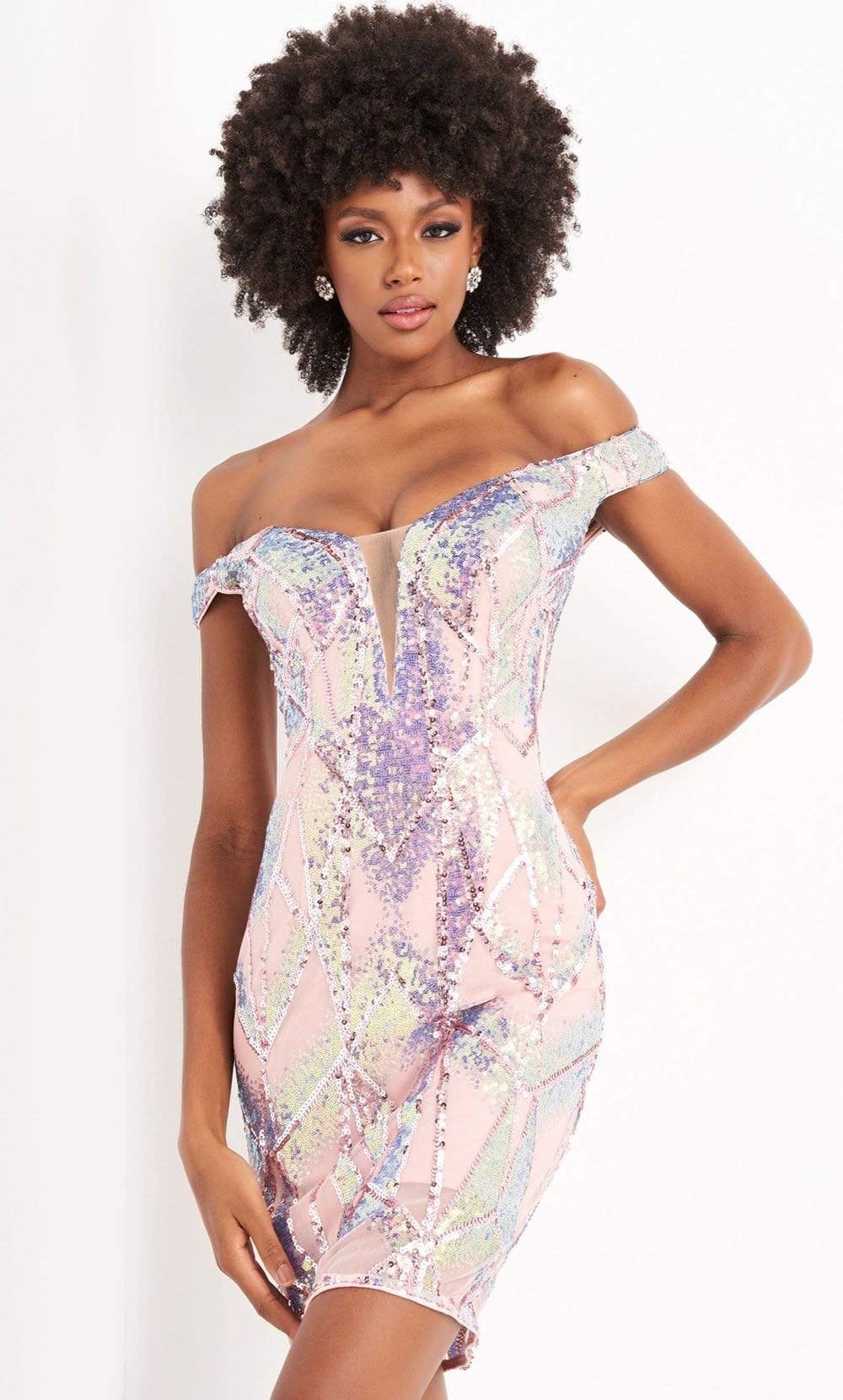 bodycon off shoulder dress with plunging neckline Cinemore Bodycon Dress For Women Off Shoulder Backless Plunging Neck Frill Trim Ruched Mini Dress Fashion Clothes Mm229 size L Color Hot pink