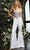 Jovani 05307 - Two Piece Heart-Shaped Bell Bottom Pantsuit Formal Pantsuits 00 / Off-White