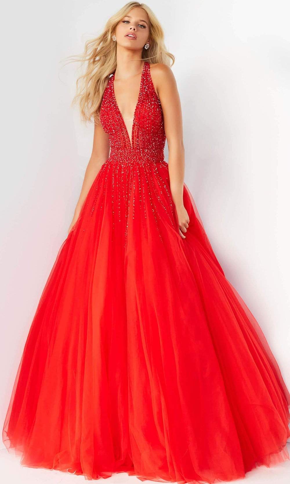 Jovani Red Dress Prom Halter Ballgown Jovani Red Halter Neck Embellished Belt Prom Gown Dress Saris Jovani Red Dress Prom Halter Ballgown Jovani Red Halter Neck Embellished Belt Prom Gown Dress Saris