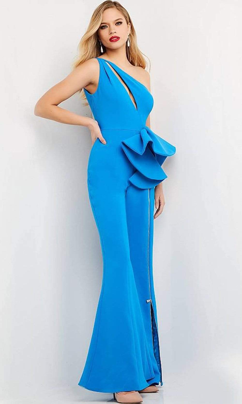 Jovani - 07080 Asymmetric Keyhole Bell Bottom Jumpsuit 8 / Black - Shop Jovani dresses on Couture Candy at CoutureCandy.com Jovani - 07080 Asymmetric Keyhole Bell Bottom Jumpsuit 8 / Black - Shop Jovani dresses on Couture Candy at CoutureCandy.com
