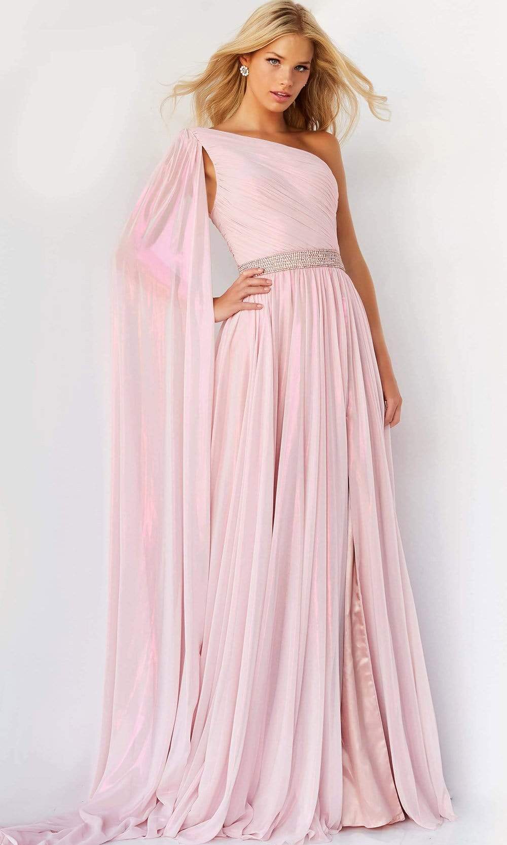 Jovani - 07248 One Shoulder Draped Chiffon Gown Couture Candy Jovani - 07248 One Shoulder Draped Chiffon Gown Couture Candy