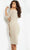 Jovani - 07442 Off Shoulder Draped Knee Length Dress Cocktail Dresses