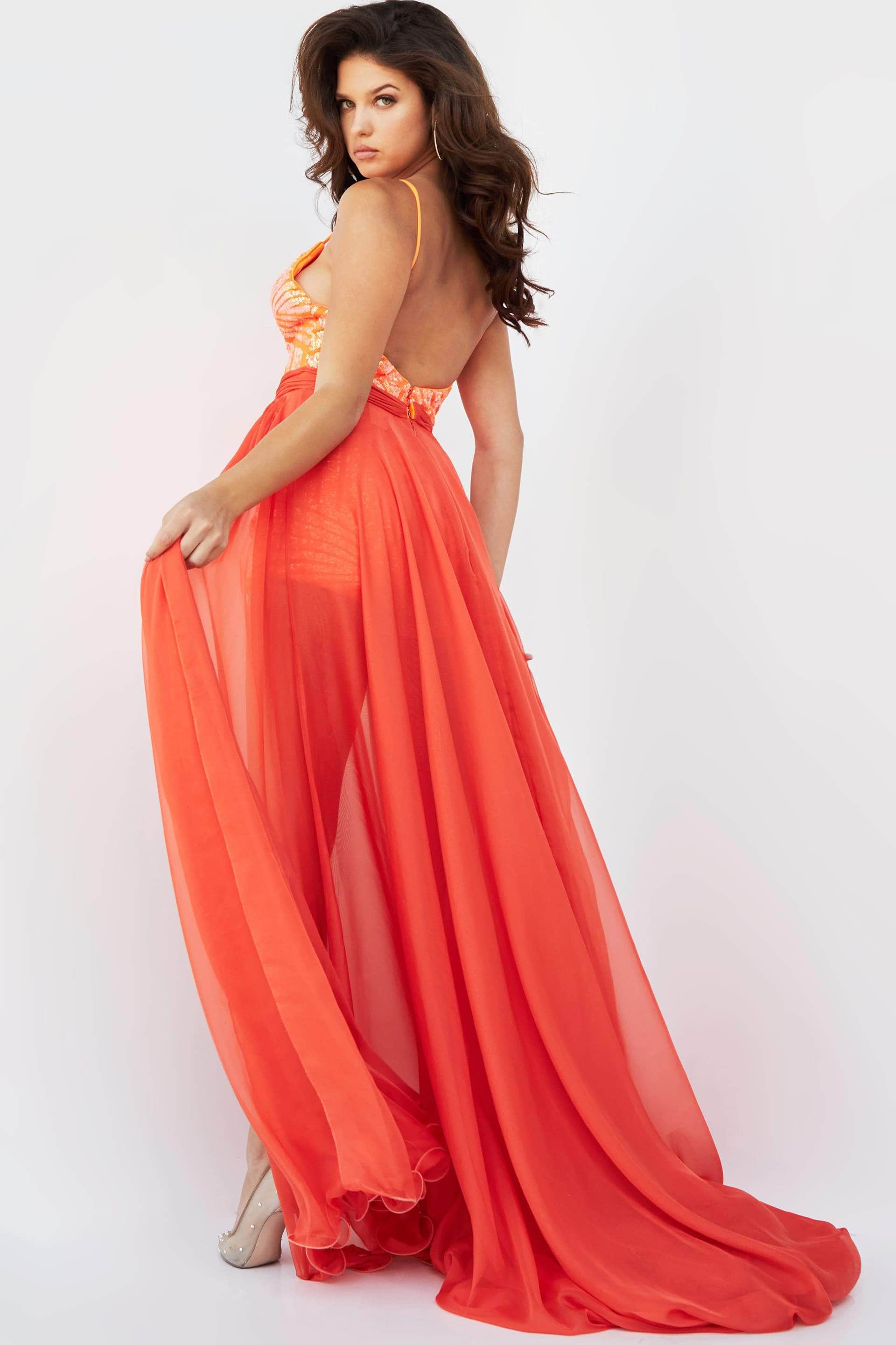 Jovani 07887 - Embellished Romper with Overskirt Jovani 07887 - Embellished Romper with Overskirt