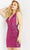 Jovani - 08216 Sequin Embellished Sheath Cocktail Dress Special Occasion Dress 00 / Magenta
