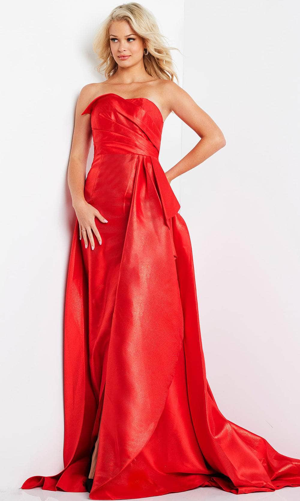 Jovani 08320 - Strapless Pleated A-Line Evening Gown 4 / Black Jovani 08320 - Strapless Pleated A-Line Evening Gown 4 / Black