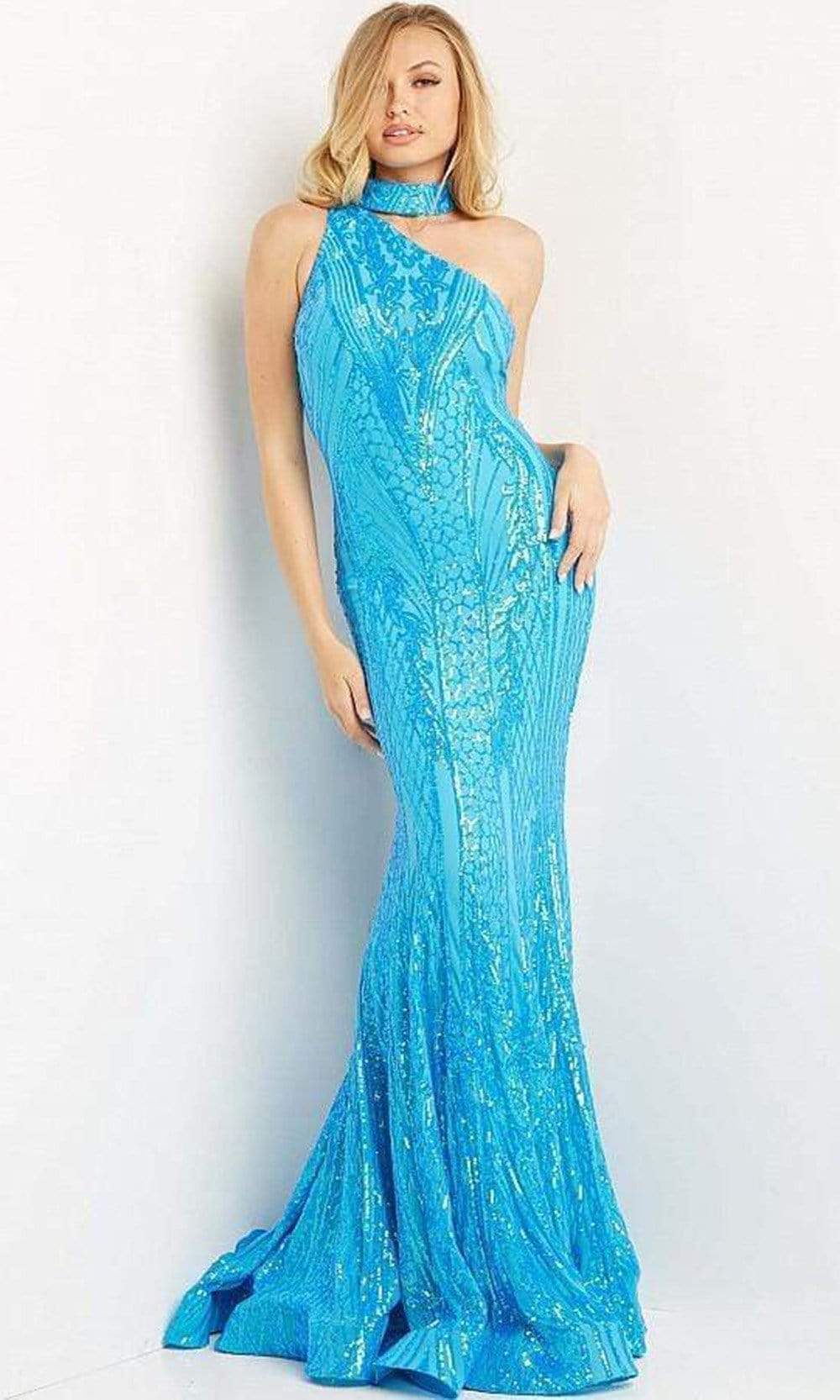 Jovani - 08338 Choker Neck Sequin Embellished Mermaid Evening Dress Couture Candy Jovani - 08338 Choker Neck Sequin Embellished Mermaid Evening Dress Couture Candy