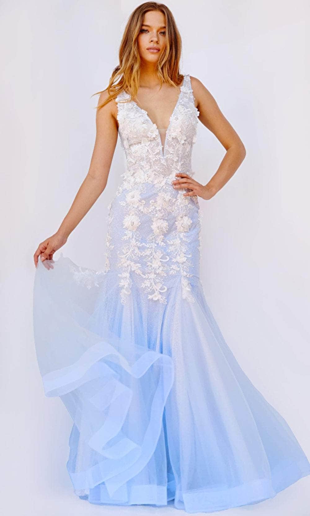 jovani white and blue dress Jovani Dress 45066 2 / White/Blue