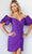 Jovani 09476 - Draped Off Shoulder Cocktail Dress Special Occasion Dress 00 / Purple