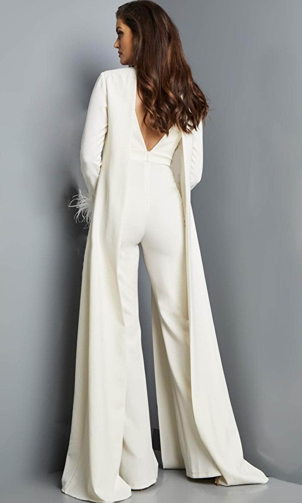 Jovani 09479 V-Neck Cape Jumpsuit – Couture Candy