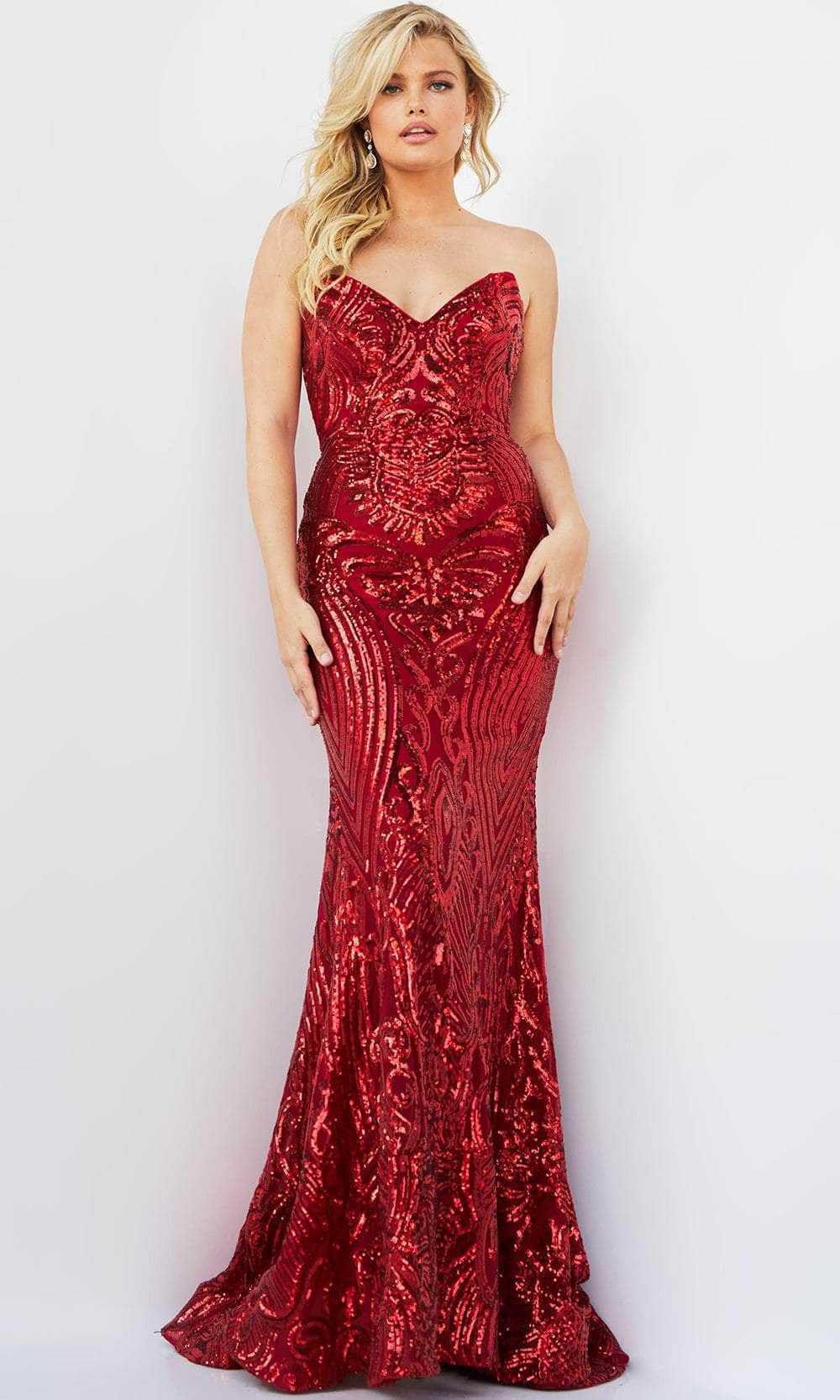 Jovani 09695 - Sequined Sheath Prom Dress 4 / Ivory Jovani 09695 - Sequined Sheath Prom Dress 4 / Ivory
