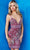 Jovani 22270 - Beaded V-Neck Homecoming Dress Special Occasion Dress 00 / Fuchsia
