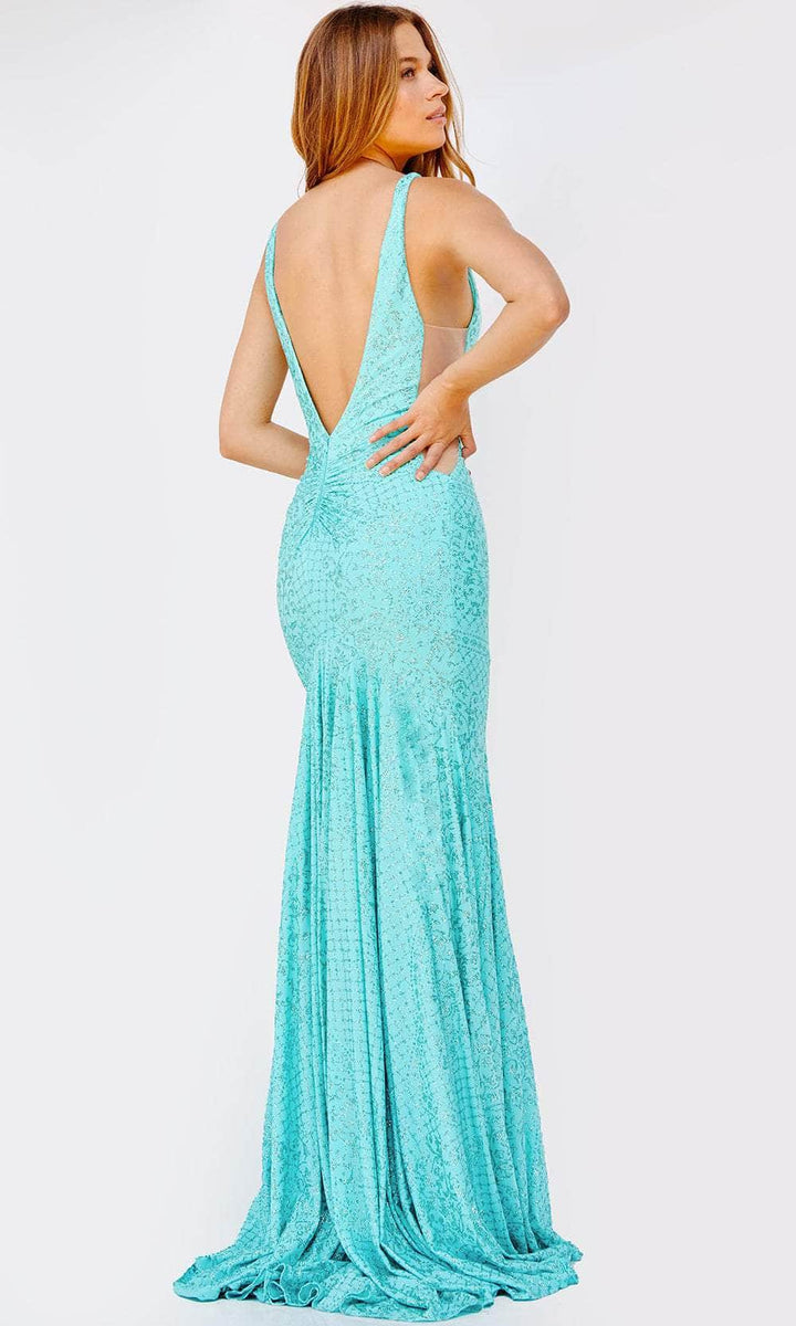 Jovani 23702 Deep VNeck Glitter Prom Dress Couture Candy