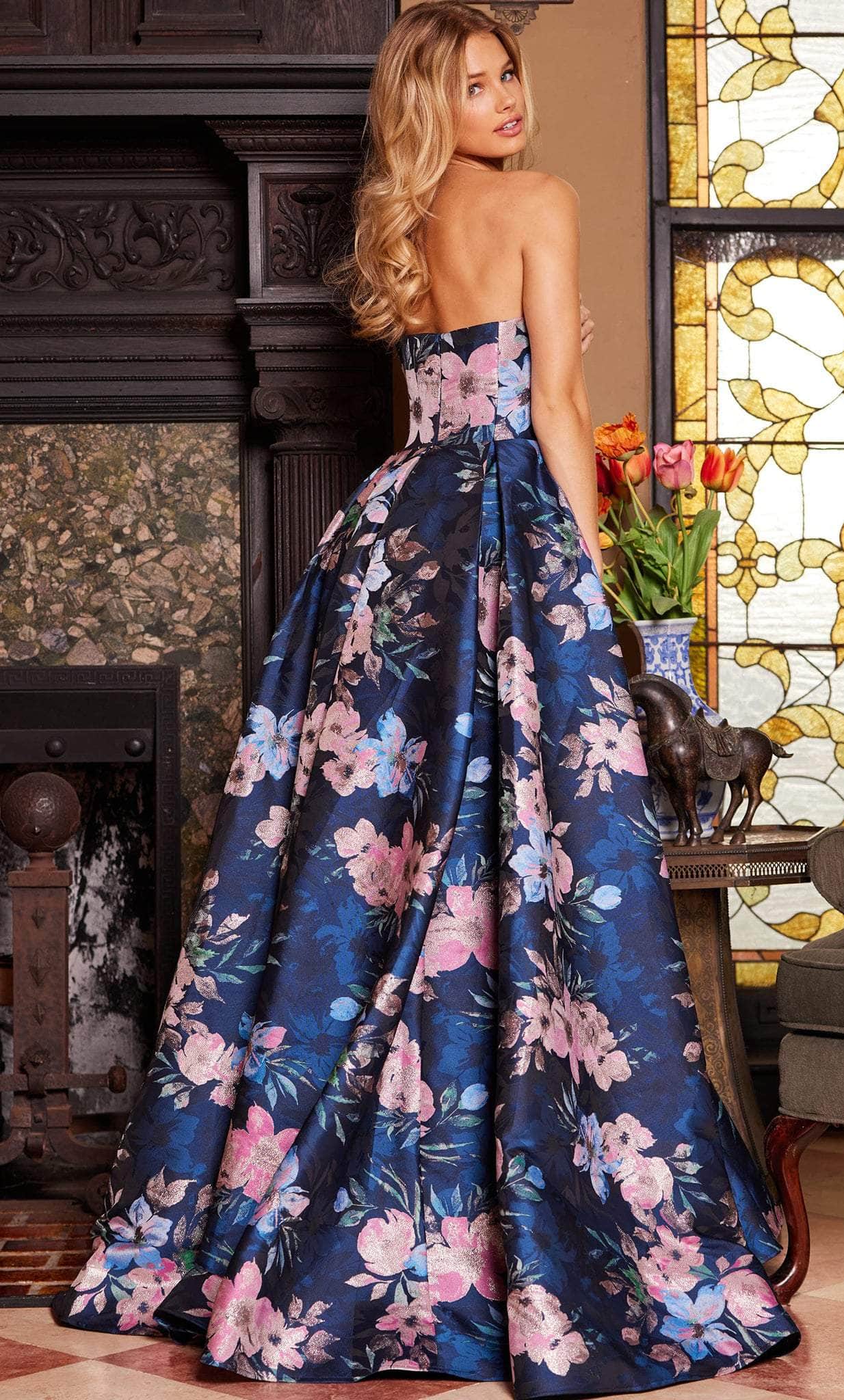 Jovani 23893 - Strapless Floral Print Evening Gown 18 / Navy/Multi - Shop Jovani dresses on Couture Candy at CoutureCandy.com Jovani 23893 - Strapless Floral Print Evening Gown 18 / Navy/Multi - Shop Jovani dresses on Couture Candy at CoutureCandy.com