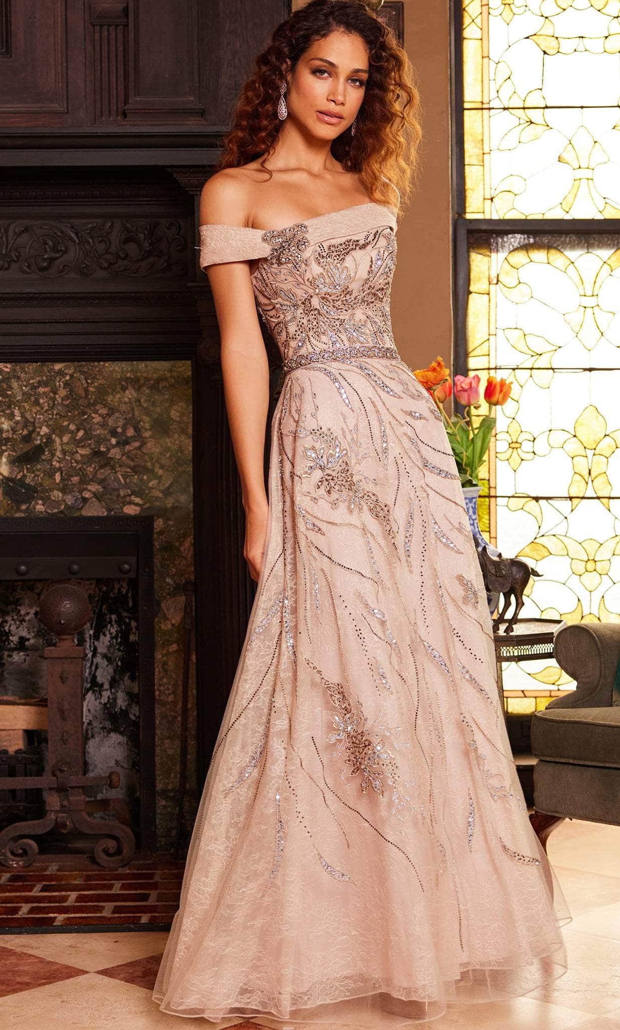 Jovani 24055 - Straight Across Beaded Lace Evening Gown 12 / Champagne - Shop Jovani dresses on Couture Candy at CoutureCandy.com Jovani 24055 - Straight Across Beaded Lace Evening Gown 12 / Champagne - Shop Jovani dresses on Couture Candy at CoutureCandy.com
