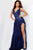 Jovani 24059 - Feathered Slit Prom Dress Prom Dresses