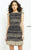 Jovani - 2920 Bateau Glitter Sheath Mini Dress Cocktail Dresses 00 / Black/Multi