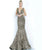 Jovani 45811 V-Neckline Prom Dress With Nude Cut-Outs Prom Dresses 00 / Black/Gold