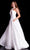 Jovani - 51500 Crossover Bodice Illusion Keyhole Cutout Ballgown Ball Gowns 00 / White