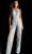Jovani - 60124 Embellished Lace Halter V-neck Jumpsuit With Overskirt Prom Dresses