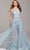 Jovani - 60124 Embellished Lace Halter V-neck Jumpsuit With Overskirt Prom Dresses