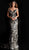 Jovani - 63349 Elaborate Metallic Sequined Off Shoulder Gown Evening Dresses 00 / Black/Gold
