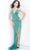 Jovani - 63405 Asymmetrical Beaded Illusion High Slit Gown Evening Dresses