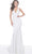 Jovani - 67865 Deep V-Neck Trumpet Dress Evening Dresses 00 / Off-White