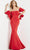Jovani 9064 - Off-Shoulder Bow Sleeves Evening Dress Prom Dresses 00 / Tomato