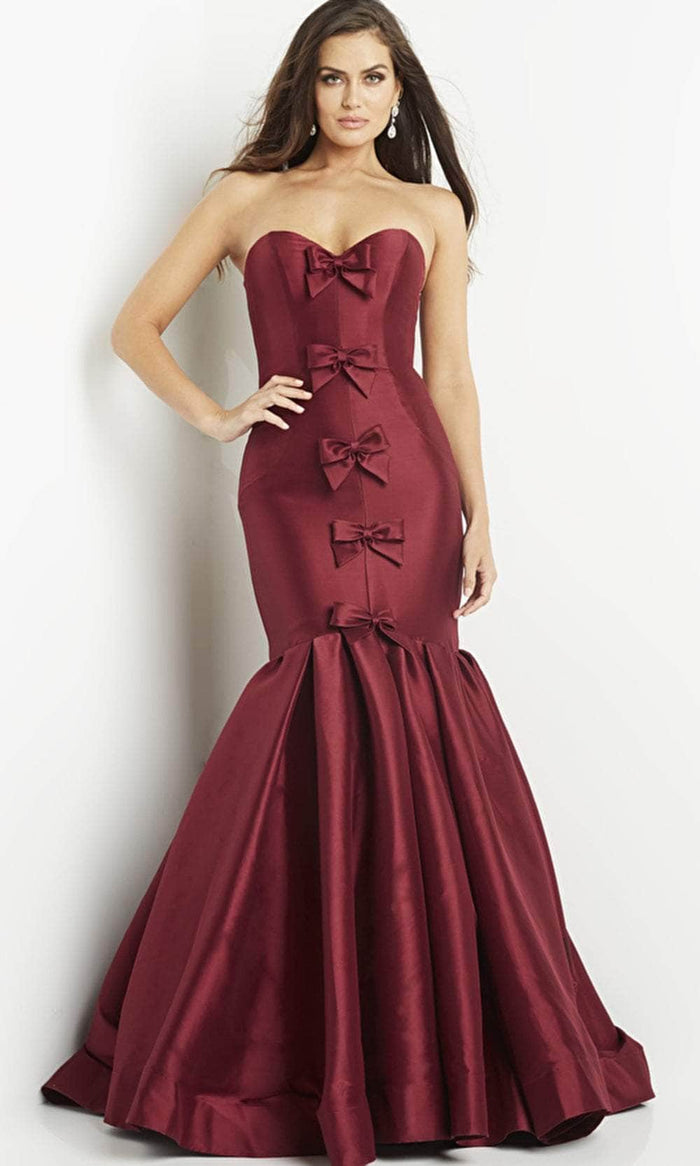 Jovani 9388 - Sweetheart Strapless Evening Gown Prom Dresses 00 / Burgundy