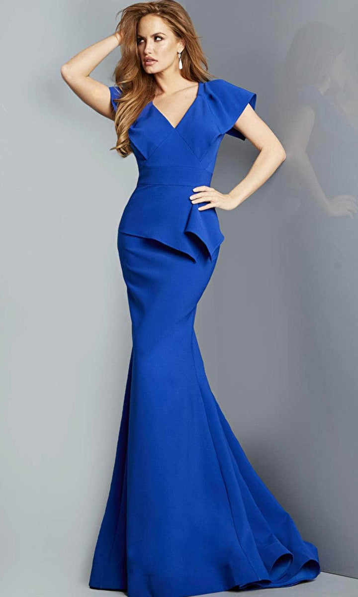 Sleeve Jovani V-Neck Couture Evening Dress Candy Ruffle 09644 - –