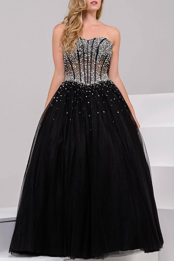 Jovani - Bedazzled Strapless Sweetheart Corset Style A Line Gown 1332 Couture Candy Jovani - Bedazzled Strapless Sweetheart Corset Style A Line Gown 1332 Couture Candy