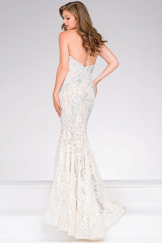 Jovani - Crystal Embellished Strapless Lace Prom Dress 37334 14 / Ivory - Shop Jovani dresses on Couture Candy at CoutureCandy.com Jovani - Crystal Embellished Strapless Lace Prom Dress 37334 14 / Ivory - Shop Jovani dresses on Couture Candy at CoutureCandy.com