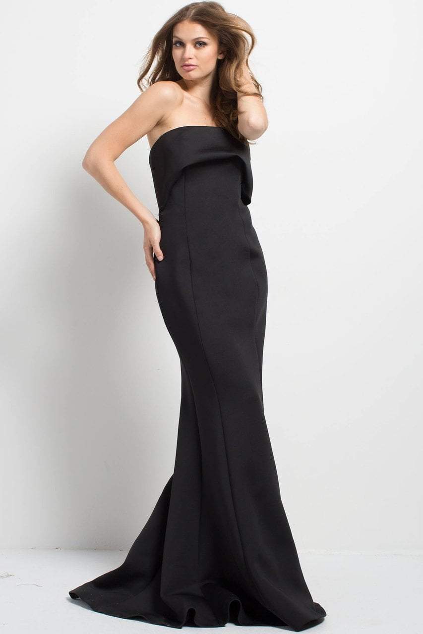 Jovani Elegant Strapless Scuba Mermaid Gown 48476SC Pc Navy in