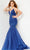 Jovani JVN07398 - Embroidery Applique Mermaid Prom Dress Prom Dress 00 / Navy