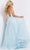 Jovani - JVN07637 Plunging V-Neck Floral Appliqued Gown Prom Dresses