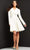 Jovani - M04302 Long Sleeve Collared Wrap Style Dress Special Occasion Dress In White
