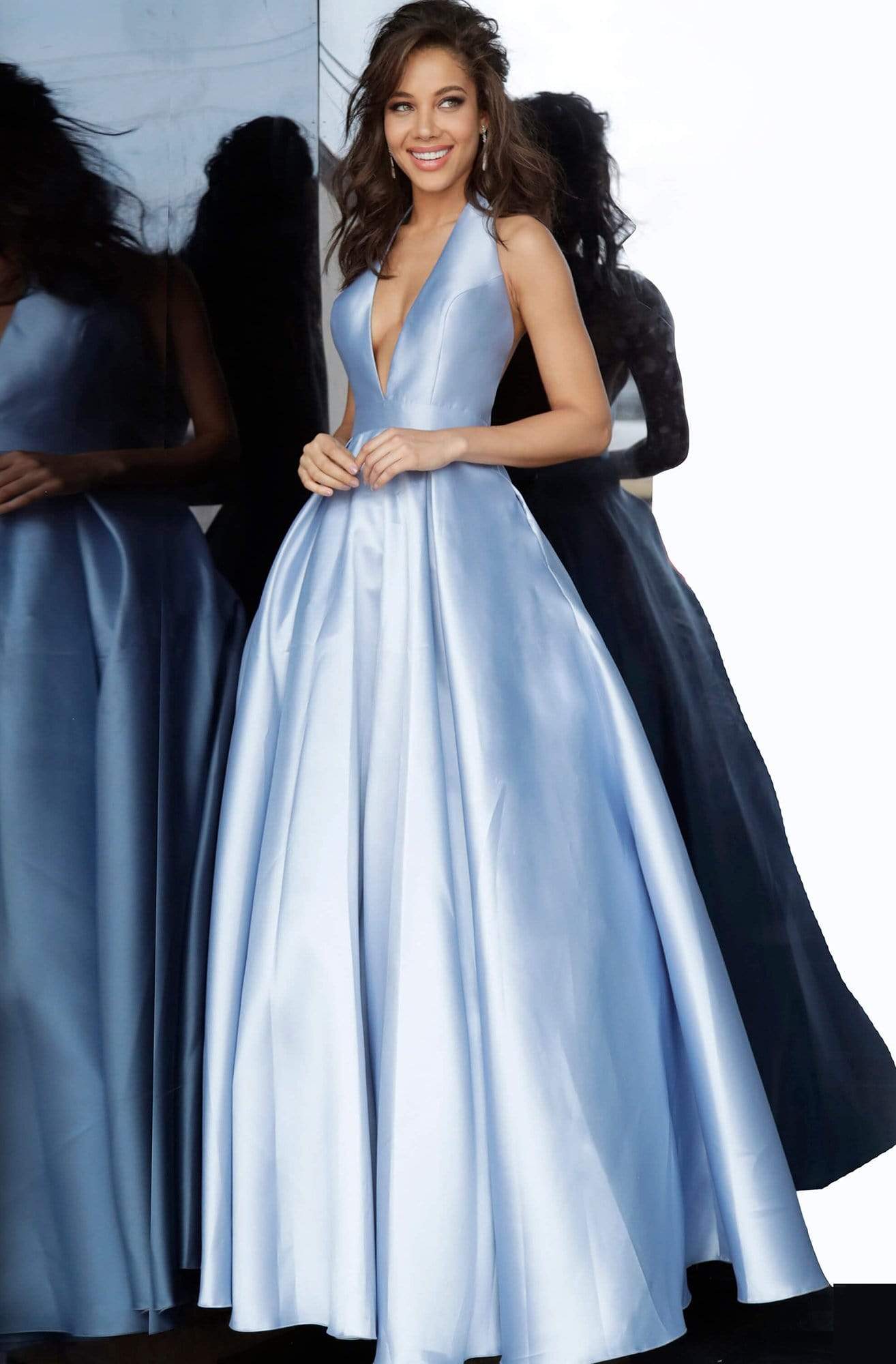 JVN by Jovani 62502 Silver Ballgown main image 0