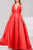 Jovani - V Neck Mikado Prom Ballgown with Pleated Skirt JVN47530 Bridesmaid Dresses 00 / Red
