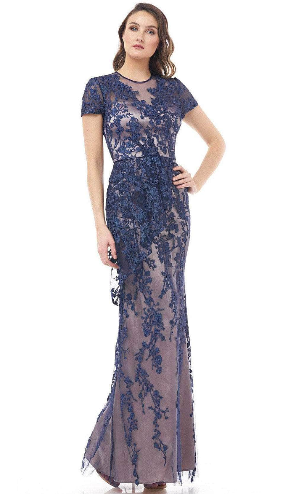 JS Collections 866938 - Laced Short Sleeved Evening Dress Couture Candy JS Collections 866938 - Laced Short Sleeved Evening Dress Couture Candy