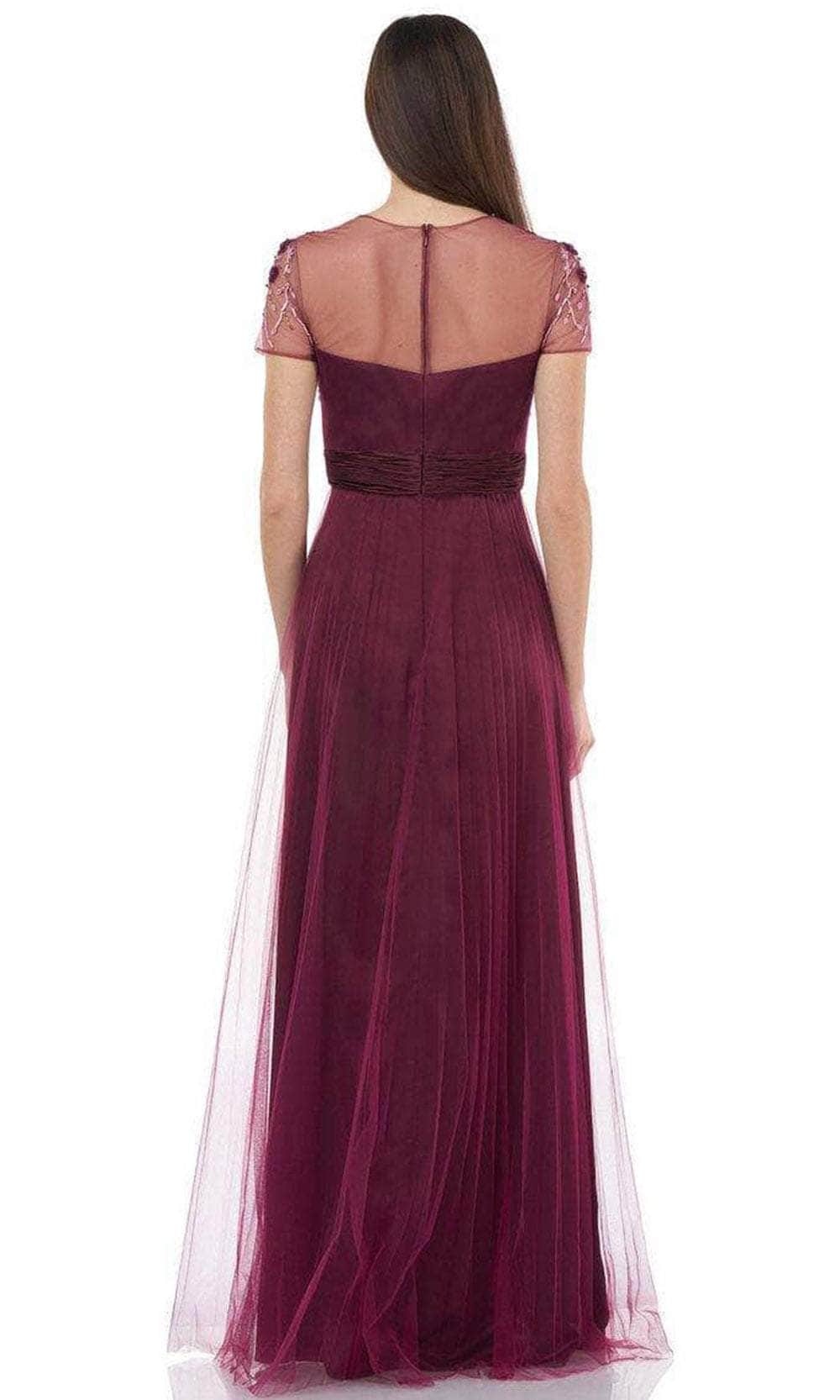 JS Collections 867132 - Floral Applique Mesh Overlay Evening Gown Couture Candy JS Collections 867132 - Floral Applique Mesh Overlay Evening Gown Couture Candy