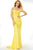 JVN by Jovani - JVN07639 Off Shoulder Ruched Trumpet Gown Prom Dresses 00 / Yellow