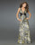 La Femme - 14588 Sensual Animal Print V-Neck Sheath Gown Special Occasion Dress 00 / Yellow