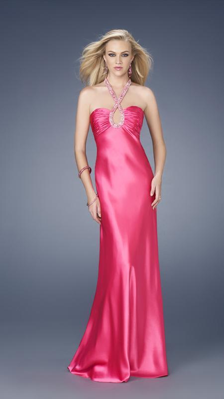 La Femme 15121 Long Dress with Intricate Beaded Neckline