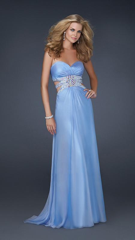 La Femme - 17203 Ruched Sweetheart Embellished Cutouts A-line Evening Dress Couture Candy La Femme - 17203 Ruched Sweetheart Embellished Cutouts A-line Evening Dress Couture Candy