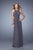 La Femme - 21187 Gathered Panel Cutout Gown Special Occasion Dress 00 / Gunmetal