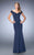 La Femme - 22716 Beaded Off-shoulder/Sweetheart Trumpet Dress Special Occasion Dress 00 / Navy