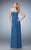 La Femme - 23023 Strapless Ruched Sheath Long Dress with Shawl Special Occasion Dress