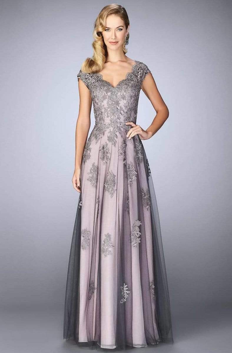 La Femme 23449 Prom Dress - Pink/Grey | NewYorkDress La Femme 23449 Prom Dress - Pink/Grey | NewYorkDress