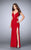 La Femme - 23631 Sleeveless Plunging Neckline Cutout Open Back Prom Dress Special Occasion Dress 00 / Red